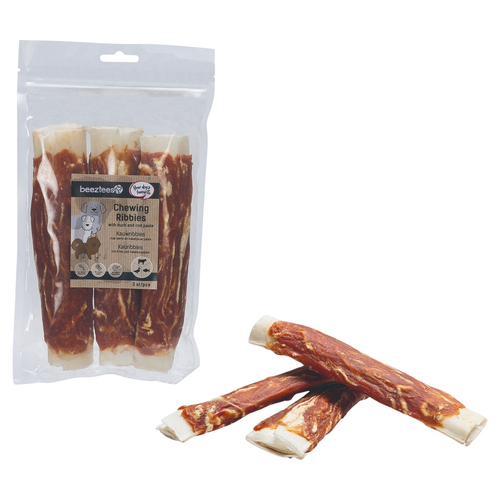 Beeztees Hundesnack Ribbies Ente/Kabeljau - 3er Pack