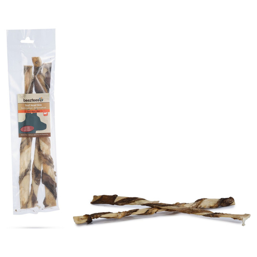 Beeztees Hundesnack Rinderkopfhaut mit Pansen - 3er Pack