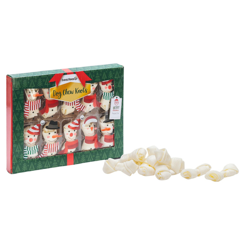 Beeztees Hundesnack X-Mas Schneemann Kauknoten - 10 Stück