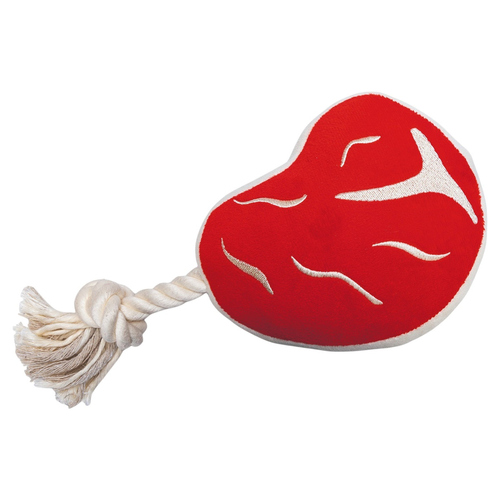 Beeztees Hundespielzeug BBQ Steak aus Plüsch rot