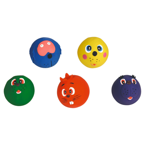 Beeztees Hundespielzeug Ball mit Gesicht aus Latex