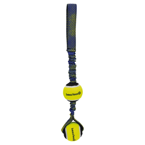 weitere Abbildung Beeztees Hundespielzeug Fetch Tennisball mit Schlaufe Miko blau/gelb