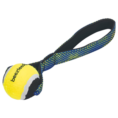 Beeztees Hundespielzeug Fetch Tennisball mit Schlaufe Otis blau/gelb