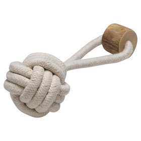 Abbildung Beeztees Hundespielzeug Fliegender Ball aus Baumwolle beige