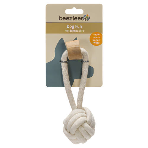 weitere Abbildung Beeztees Hundespielzeug Fliegender Ball aus Baumwolle beige