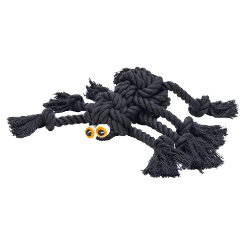 Beeztees Hundespielzeug Halloween Flossy Spinne Seil schwarz