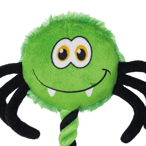 weitere Abbildung Beeztees Hundespielzeug Halloween Spinne mit Seil grn/schwarz