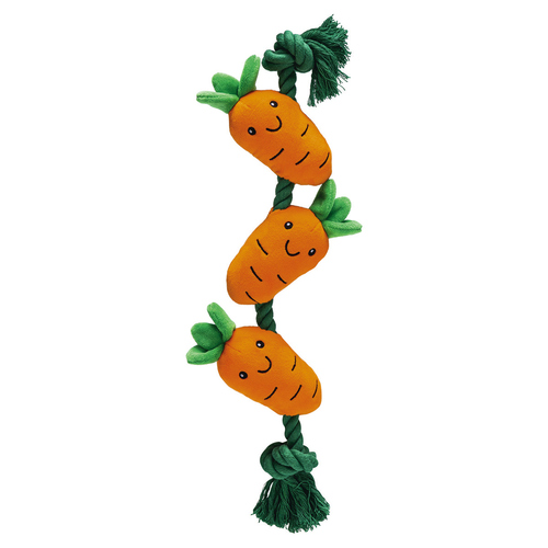 Beeztees Hundespielzeug Osterkarotte mit Baumwollseil grün