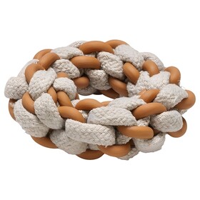 Abbildung Beeztees Hundespielzeug Puppy Dental Seilring Mik aus TPR/Baumwolle beige/braun