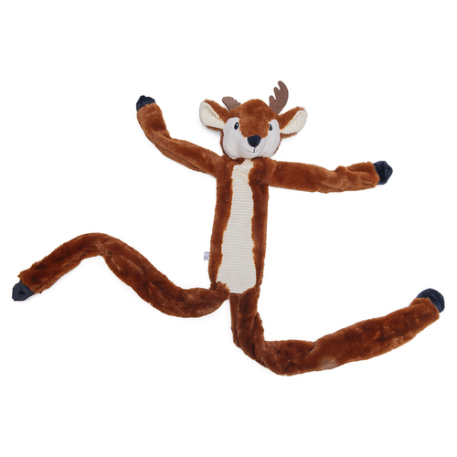 Beeztees Hundespielzeug Rentier mit Seil aus Plüsch braun