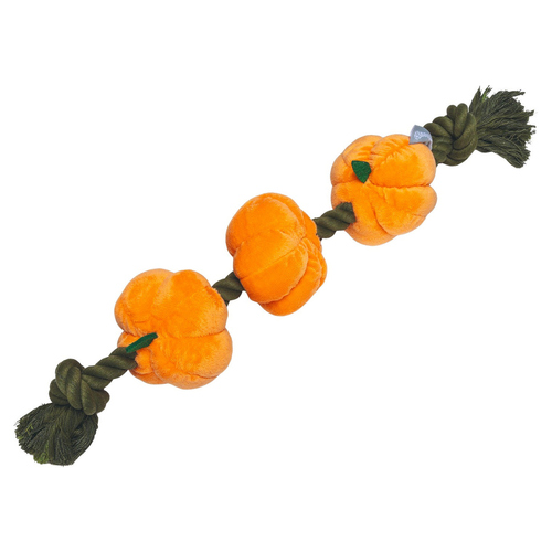 Beeztees Hundespielzeug Seil mit Kürbissen aus Plüsch orange/schwarz