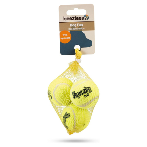 Beeztees Hundespielzeug Tennisball mit Squeaker - 3 Stück