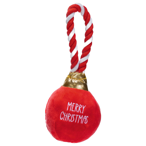 Beeztees Hundespielzeug Xmas Baumkugel Jingle Plüsch rot