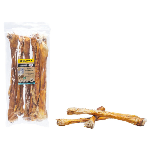 Beeztees Kaninchenhaut Rolle mit Fell - 5 Stück