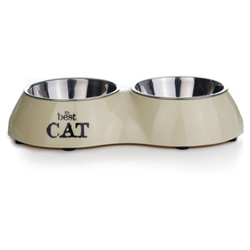 Abbildung Beeztees Katzen Doppelnapf Best Cat beige