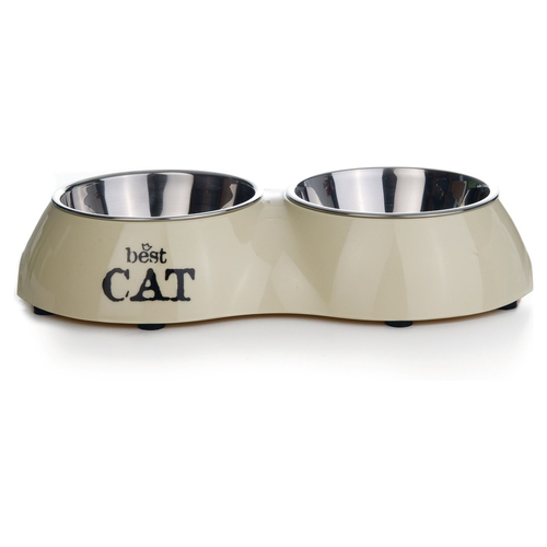 Beeztees Katzen Doppelnapf Best Cat beige