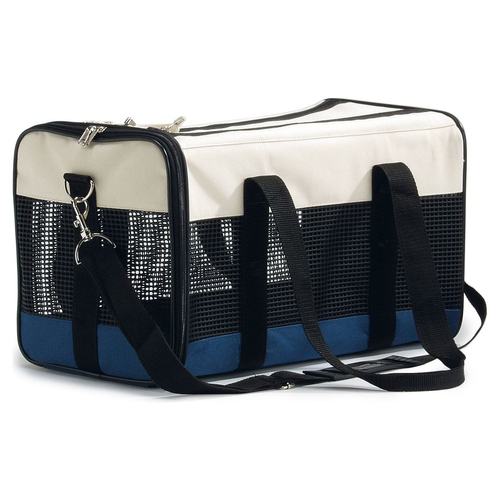 Beeztees Katzen Transporttasche, tragbar creme/blau