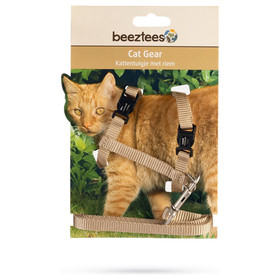 Abbildung Beeztees Katzengeschirr Uni Nylon beige