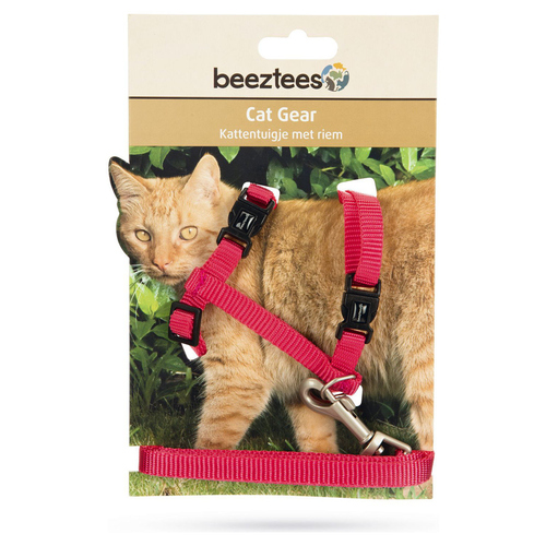 weitere Abbildung Beeztees Katzengeschirr Uni Nylon rosa