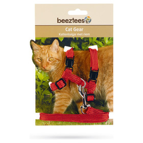Abbildung Beeztees Katzengeschirr Uni Nylon rot