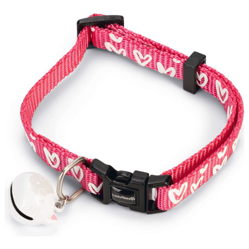 Beeztees Katzenhalsband Herz Nylon rosa