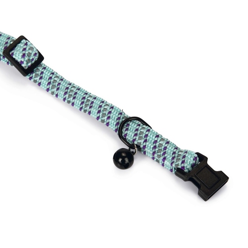 weitere Abbildung Beeztees Katzenhalsband Nylon mit diagonalem Muster blau