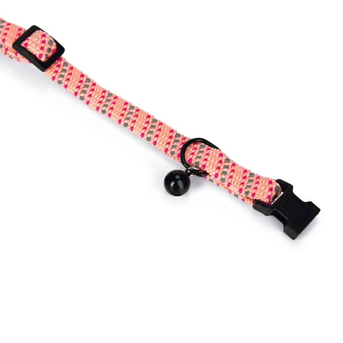weitere Abbildung Beeztees Katzenhalsband Nylon mit diagonalem Muster rosa