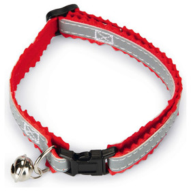 Abbildung Beeztees Katzenhalsband Nylon, reflektierend grau/rot