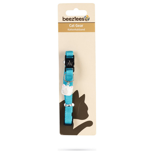weitere Abbildung Beeztees Katzenhalsband Uni Nylon hellblau