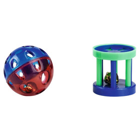 Abbildung Beeztees Katzenspielzeug Ball und Roller mit Glocke - 2 Stck