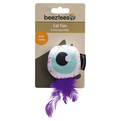 weitere Abbildung Beeztees Katzenspielzeug Halloween Auge mit Feder