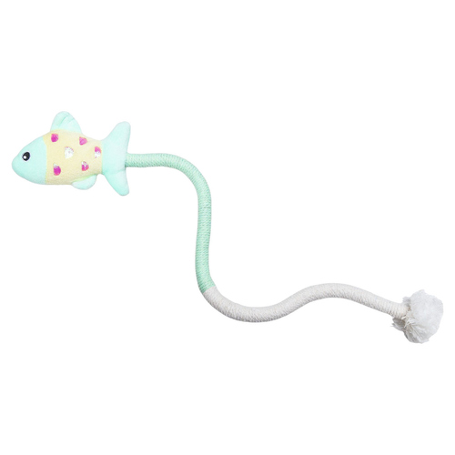 Beeztees Katzenspielzeug Kitten Plüsch Fisch mit Seil Roxy