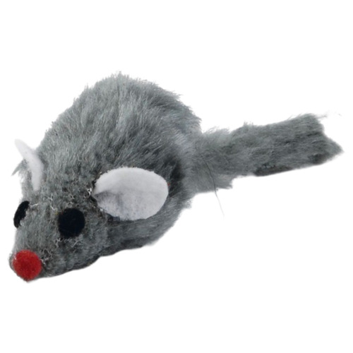 Beeztees Katzenspielzeug Kurzhaar Maus Plüsch grau