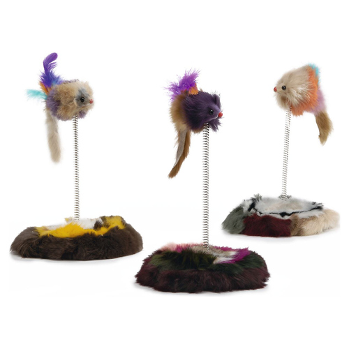 Beeztees Katzenspielzeug Maus auf Feder