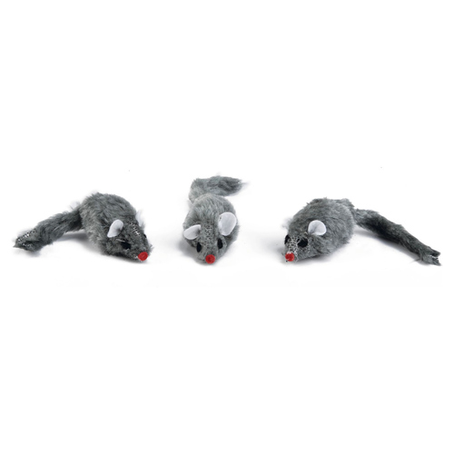 Beeztees Katzenspielzeug Maus grau - 3 Stück