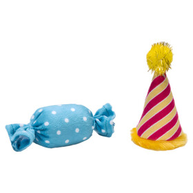 Abbildung Beeztees Katzenspielzeug Partyhut und Bonbon