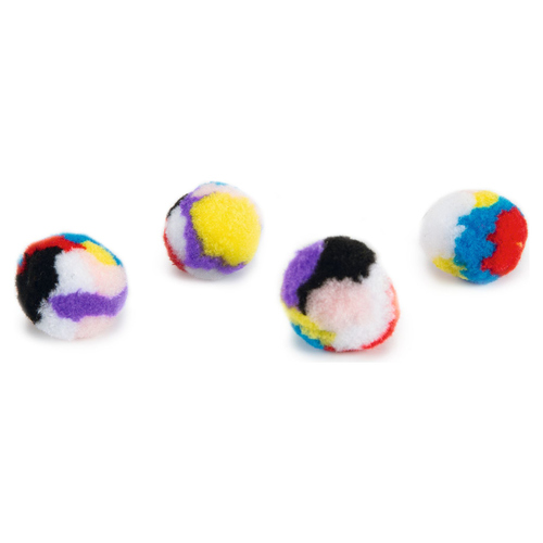 Beeztees Katzenspielzeug Regenbogenball mit Katzenminze - 4 Stück