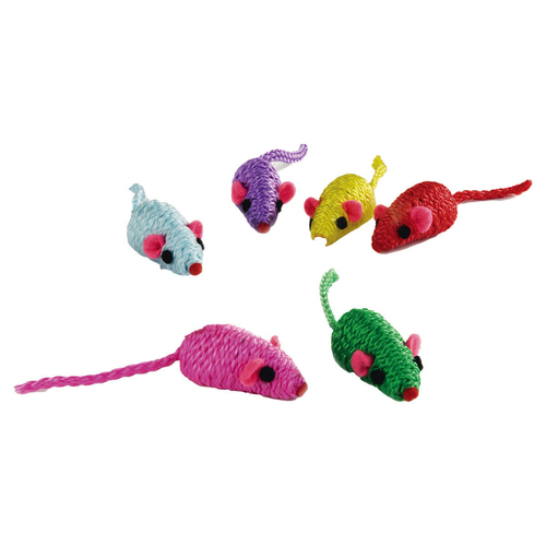 Beeztees Katzenspielzeug Spielmaus Ropies - 6 Stück
