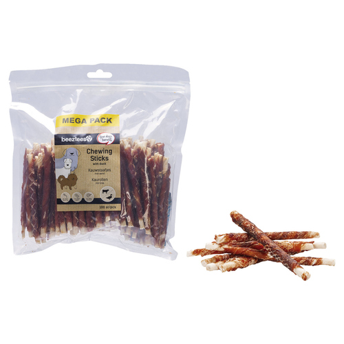 Beeztees Kausticks mit Ente - 100 Stück
