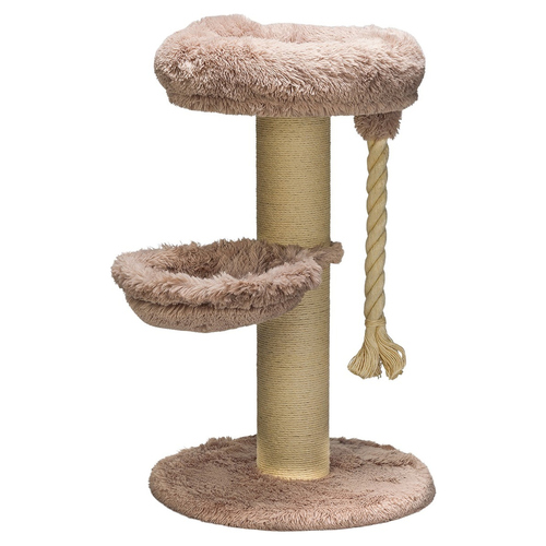 Beeztees Kratzbaum Ramiro 70x70x120cm taupe fr groe Katzen, stabil &  kuschelig | eBay.de