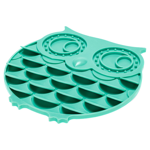 Leckmatte Eule aus Silikon grün, Abbildung 1