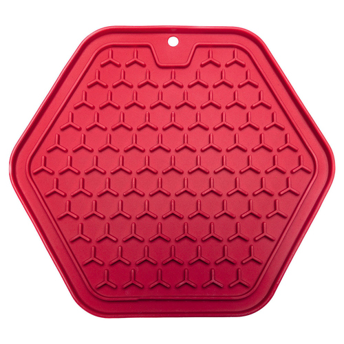 weitere Abbildung Beeztees Leckmatte Hexagon aus Silikon pink