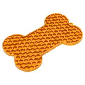 Abbildung Beeztees Leckmatte Knochen aus Silikon orange
