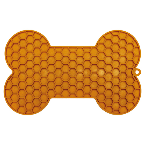 weitere Abbildung Beeztees Leckmatte Knochen aus Silikon orange