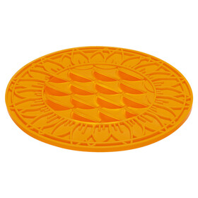 Abbildung Beeztees Leckmatte Sonnenblume aus Silikon orange