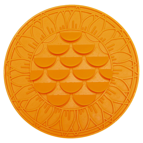 weitere Abbildung Beeztees Leckmatte Sonnenblume aus Silikon orange