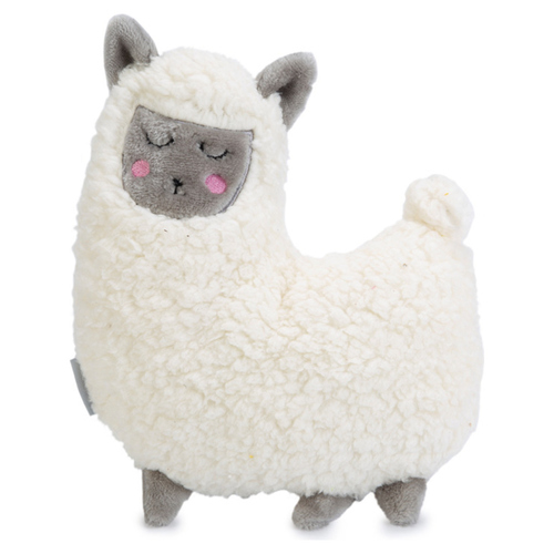 Beeztees Puppy Cuddle Toys und Herzschlag Simulator Lama grau-weiß