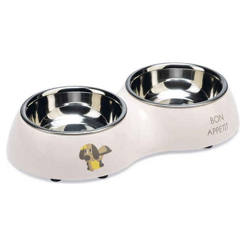 Beeztees Puppy Droppy Dinner Set Kunststoff/Edelstahl rosa