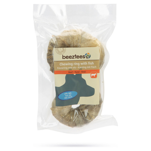 Beeztees Rinderhaut Ring mit Fisch