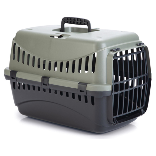 Beeztees Transportbox Gipsy Eco für Hunde grau-schwarz